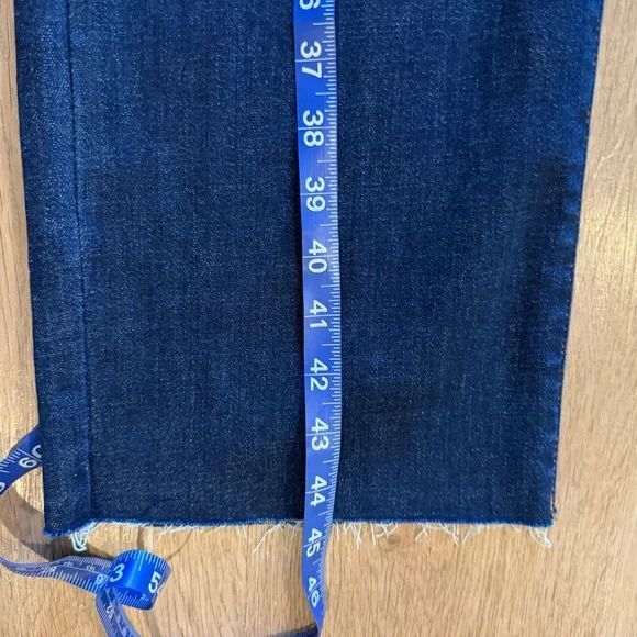 NWT Judy Blue Straight Leg Jeans 13/31 Blue Dark Wash High Rise Stretch Raw Hem - Picture 15 of 16